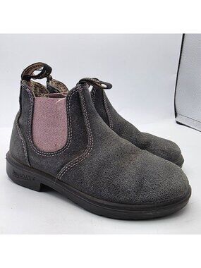 Blundstone Girls Size 12 Black Pink Chelsea Boots Slip-On Comfort Casual Party